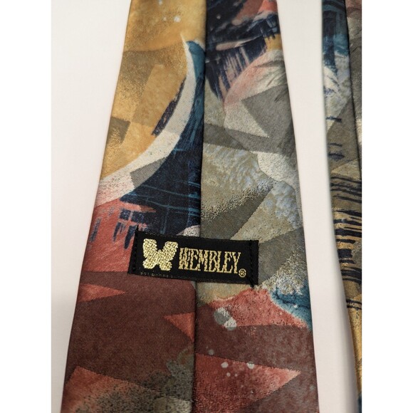 Vintage‎ Wembley Abstract Pointed Classic Necktie Tie - Picture 8 of 9